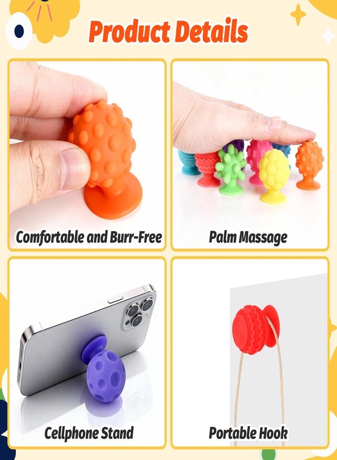 GOLDGE 16 Pack Sensory Fidget Toys for Kids, Textured Suction Cup Toys for Autism, Silicone Stress Relief Toys for Adults, Calm Corner Supplies for Classroom,Stocking Stuffers,Road Trip (8 Colors) - Image 4